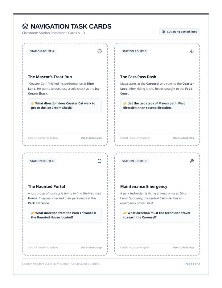 Park Pathfinders Task Cards