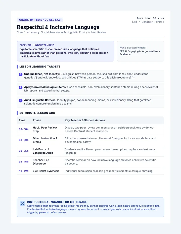 Inclusive Language Teacher Guide