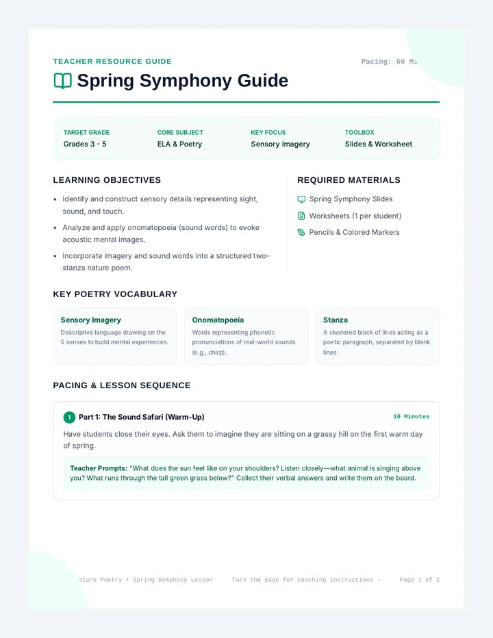 Spring Symphony Teacher Guide