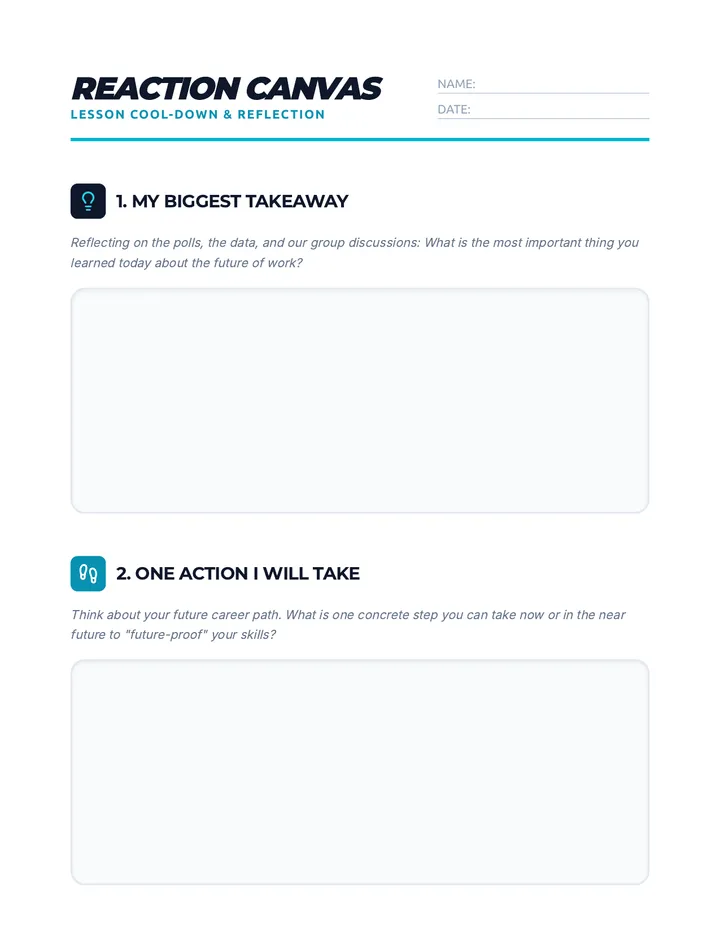 Reaction Canvas Worksheet
