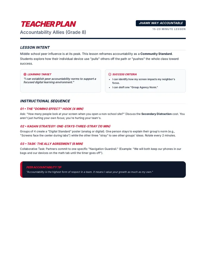 Accountability Allies Teacher Plan 8