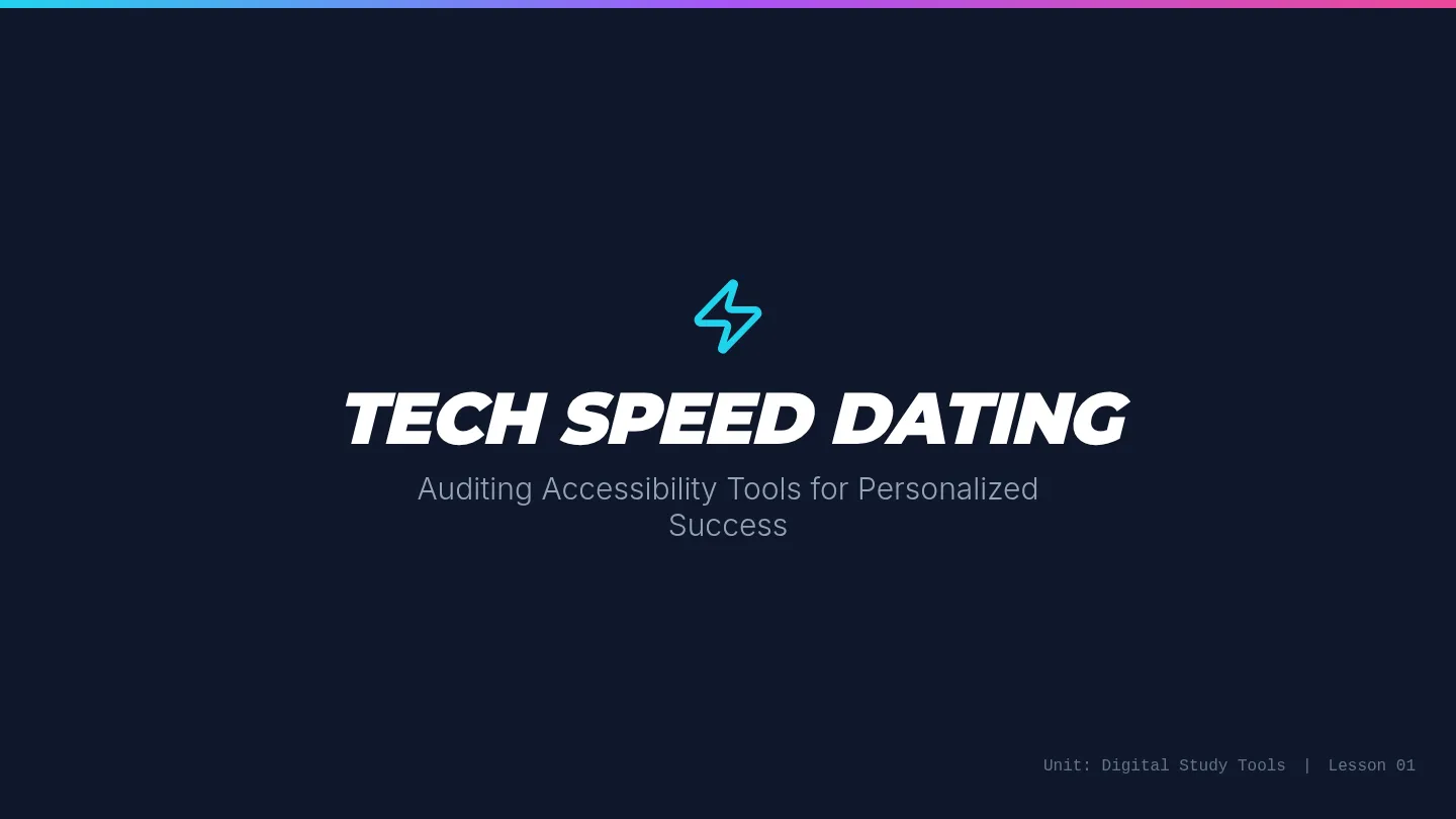Tech Speed Dating Slides