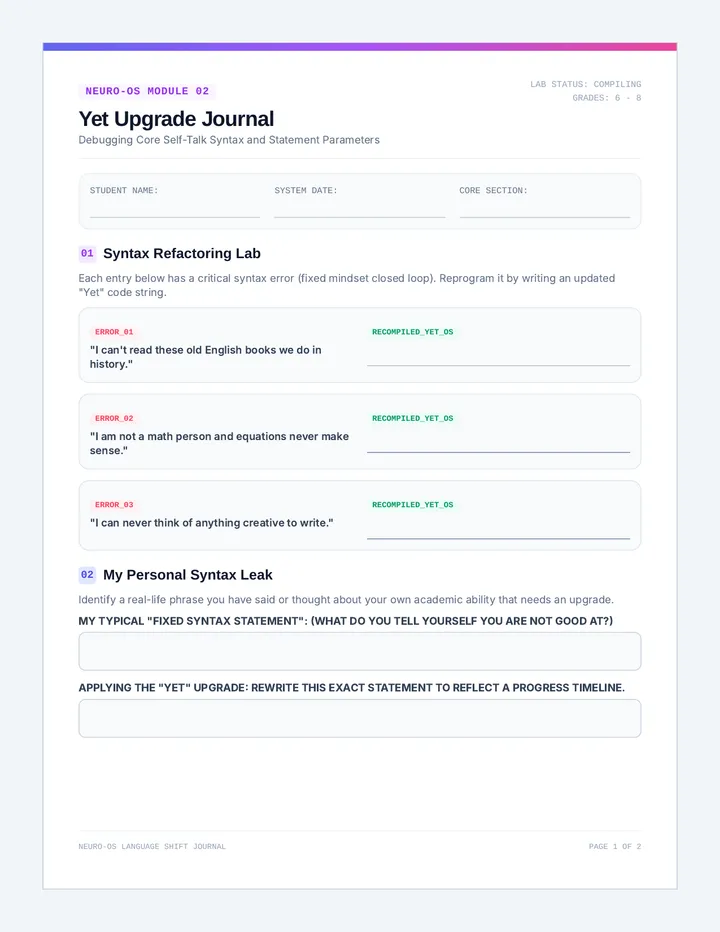 Yet Upgrade Journal