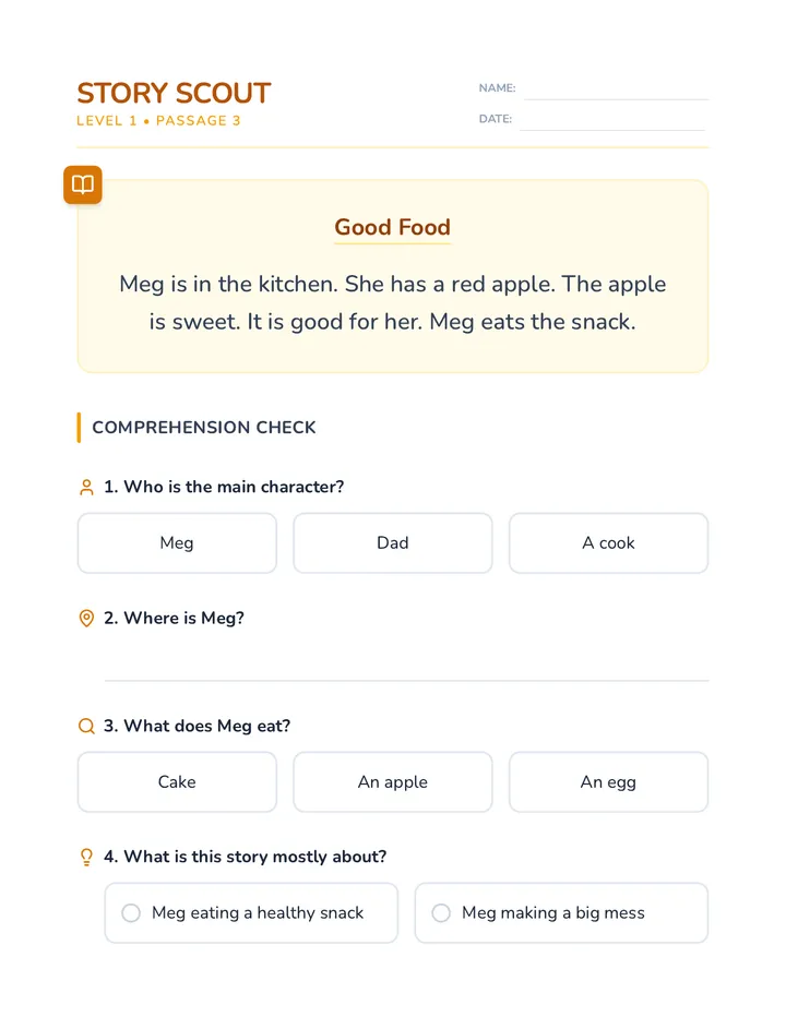 Good Food Worksheet