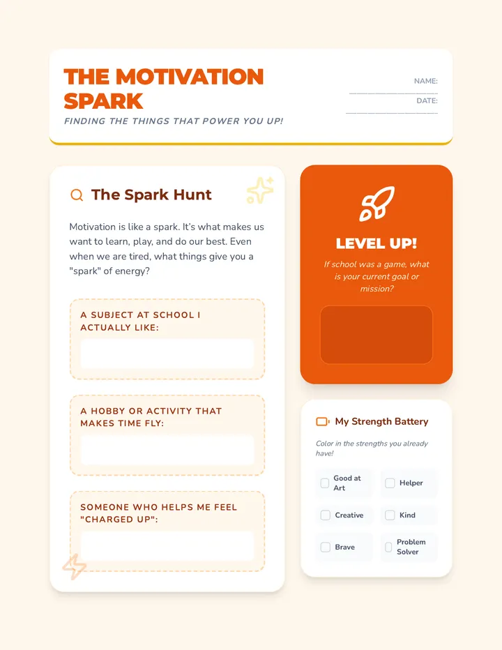 Motivation Spark Worksheet