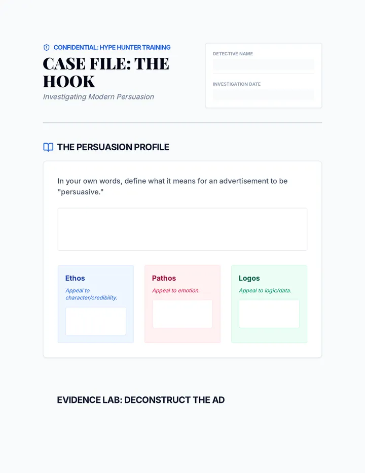 The Hook Worksheet