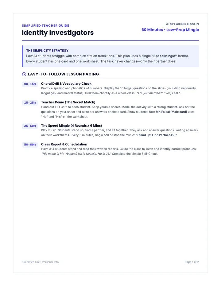 Identity Investigators Teacher Guide