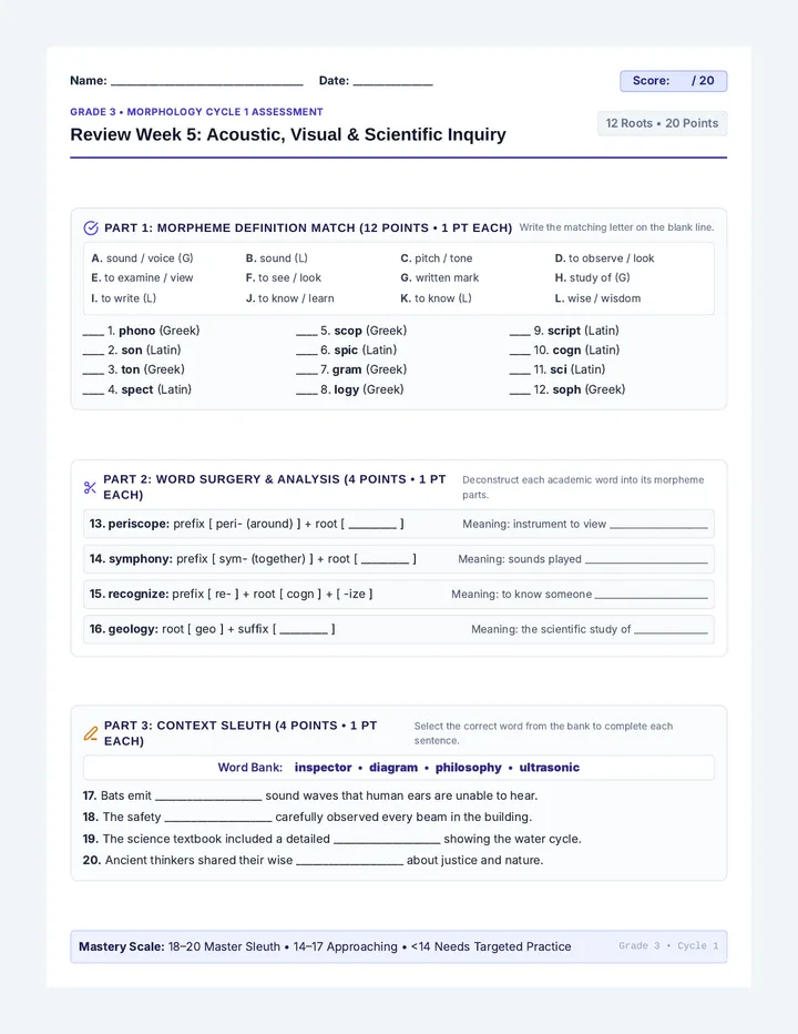 Grade Three Diagnostic Assessments