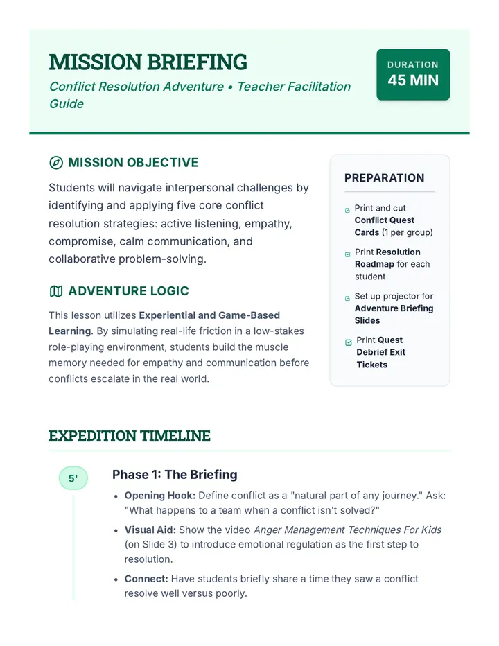 Mission Briefing Lesson Plan