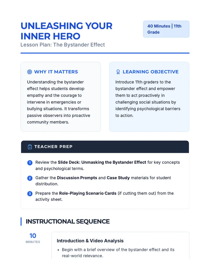 Bystander Effect Lesson Plan