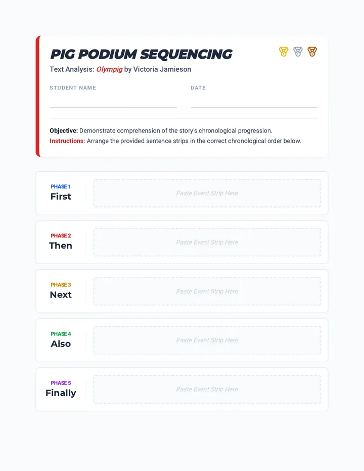 Olympig Order Worksheet
