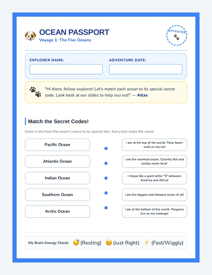 Ocean Explorer Worksheet