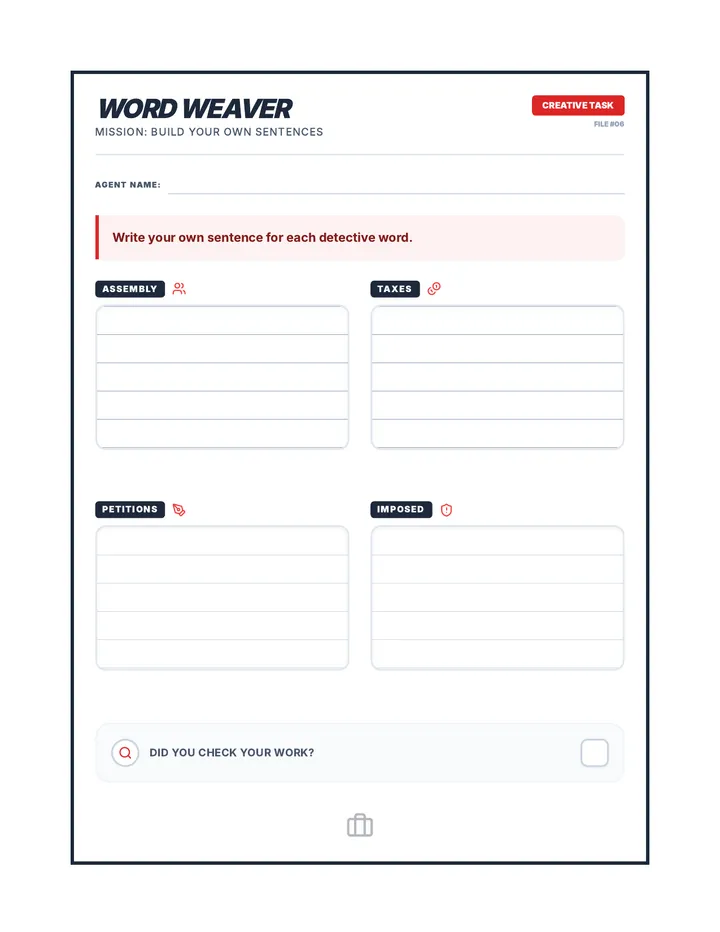 Rules and Rights Weaver Worksheet