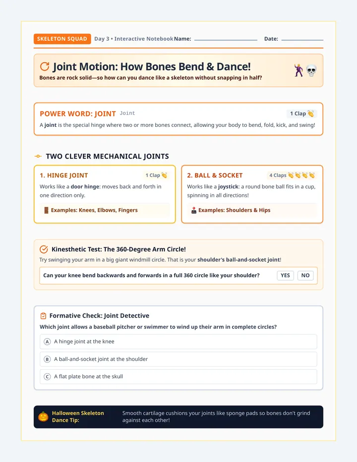Joint Motion Notebook Entry