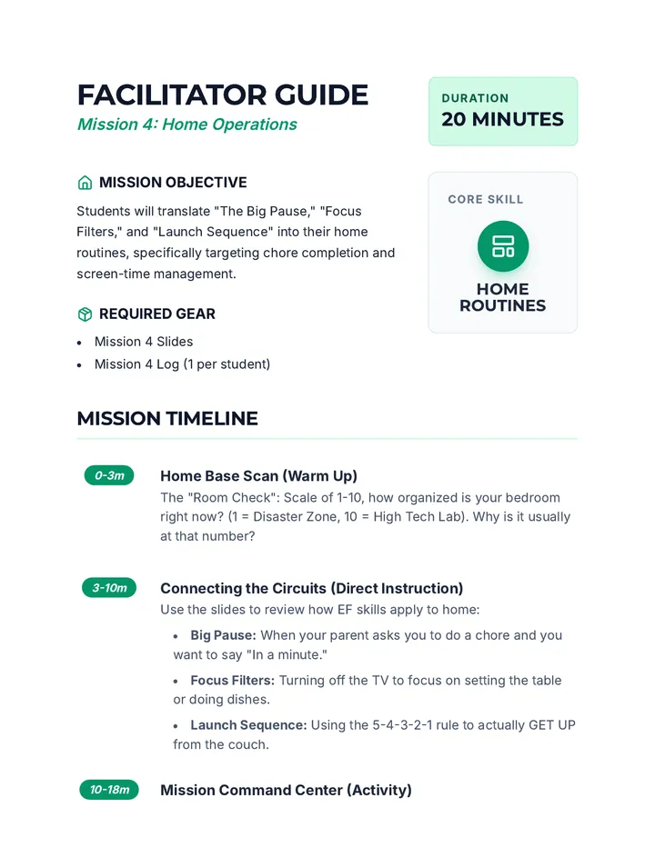 Home Operations Facilitator Guide