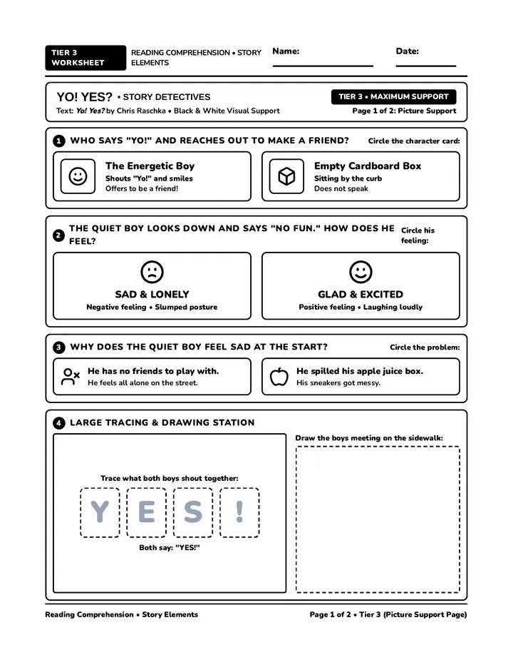 Yo Yes Tier 3 Worksheet