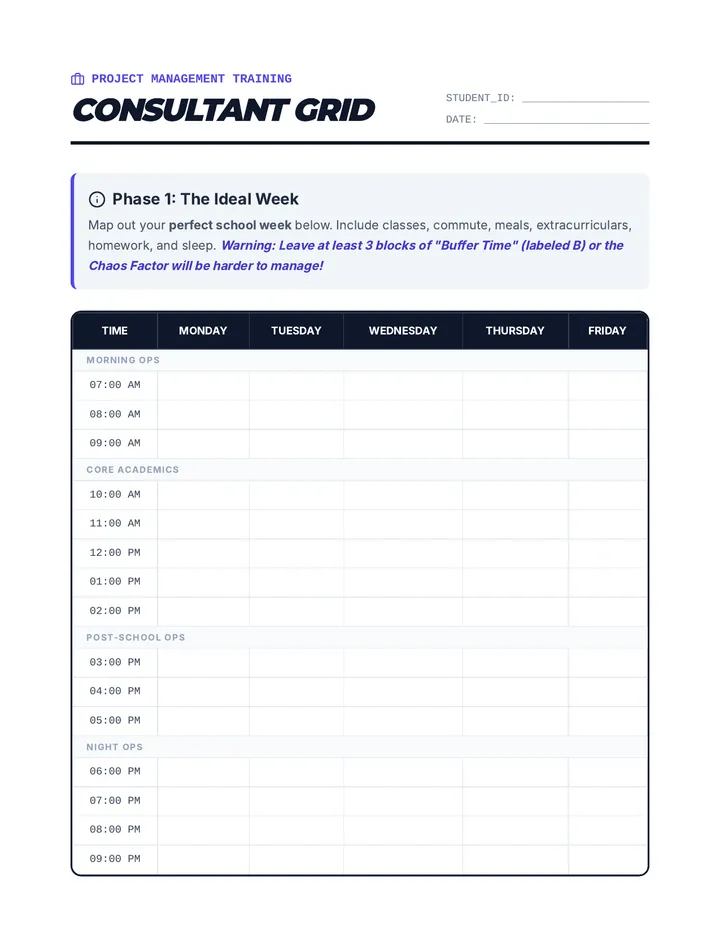 Consultant Grid Worksheet