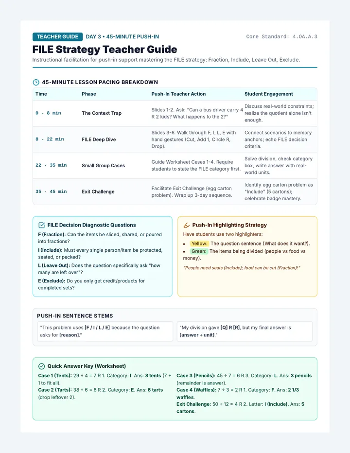 FILE Strategy Teacher Guide