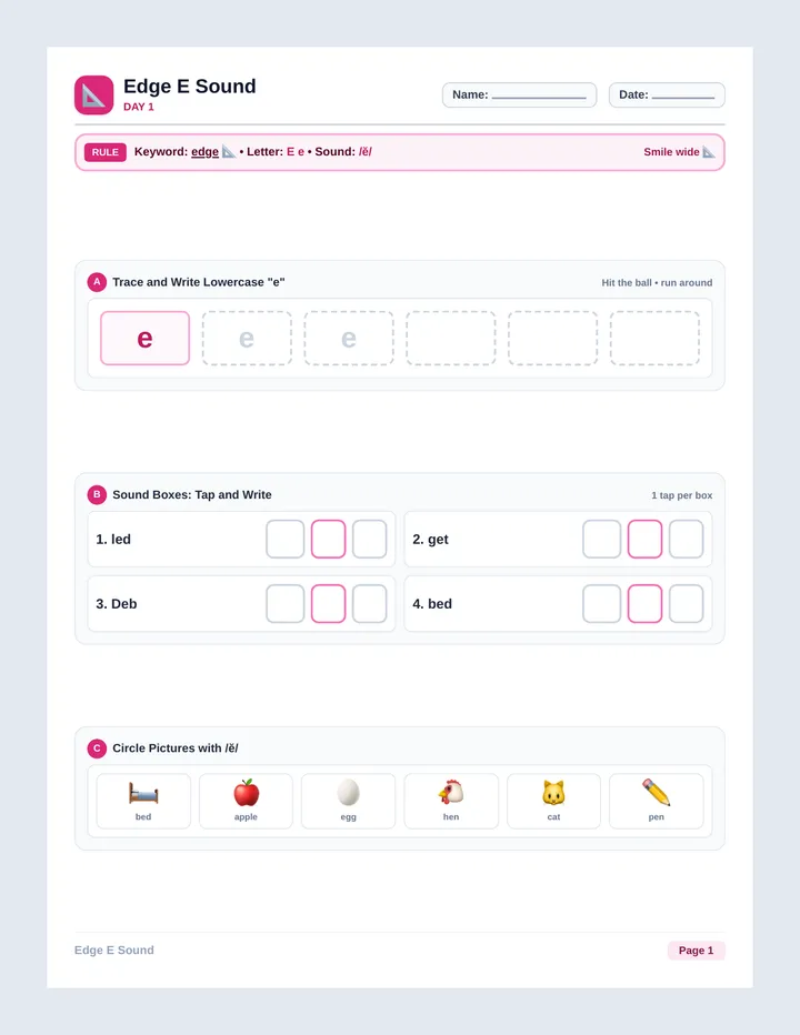 Edge E Worksheet