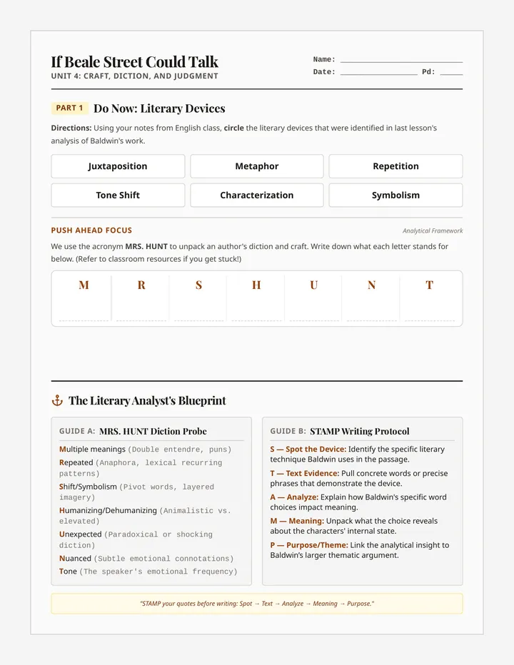 Beale Street Craft Worksheet