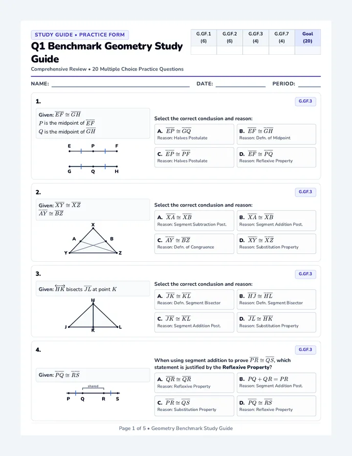 Geometry Benchmark Study Guide