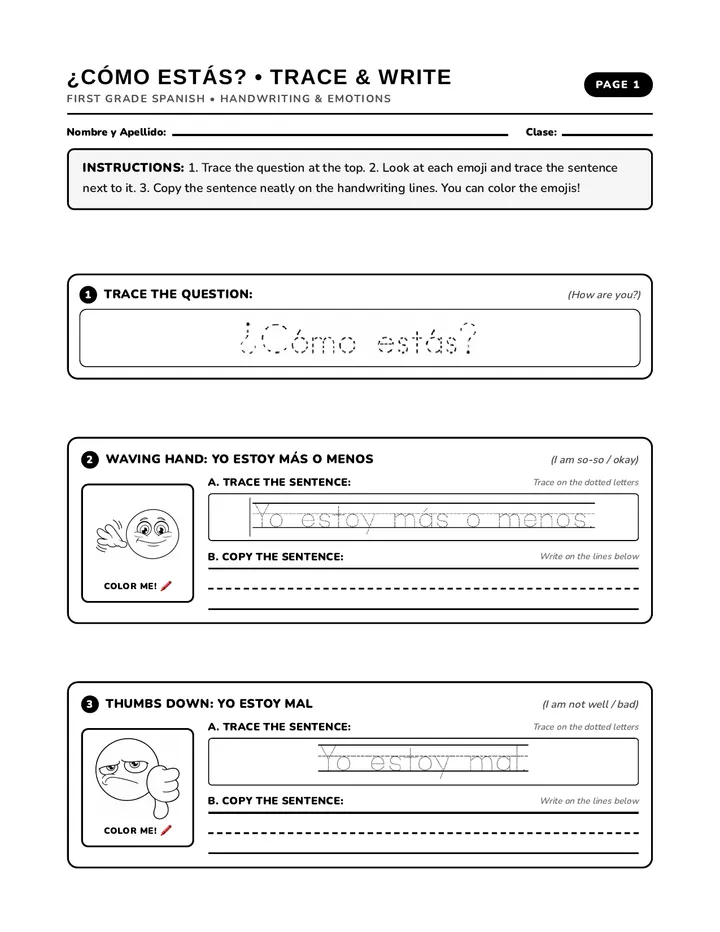 Mas O Menos Tracing Practice