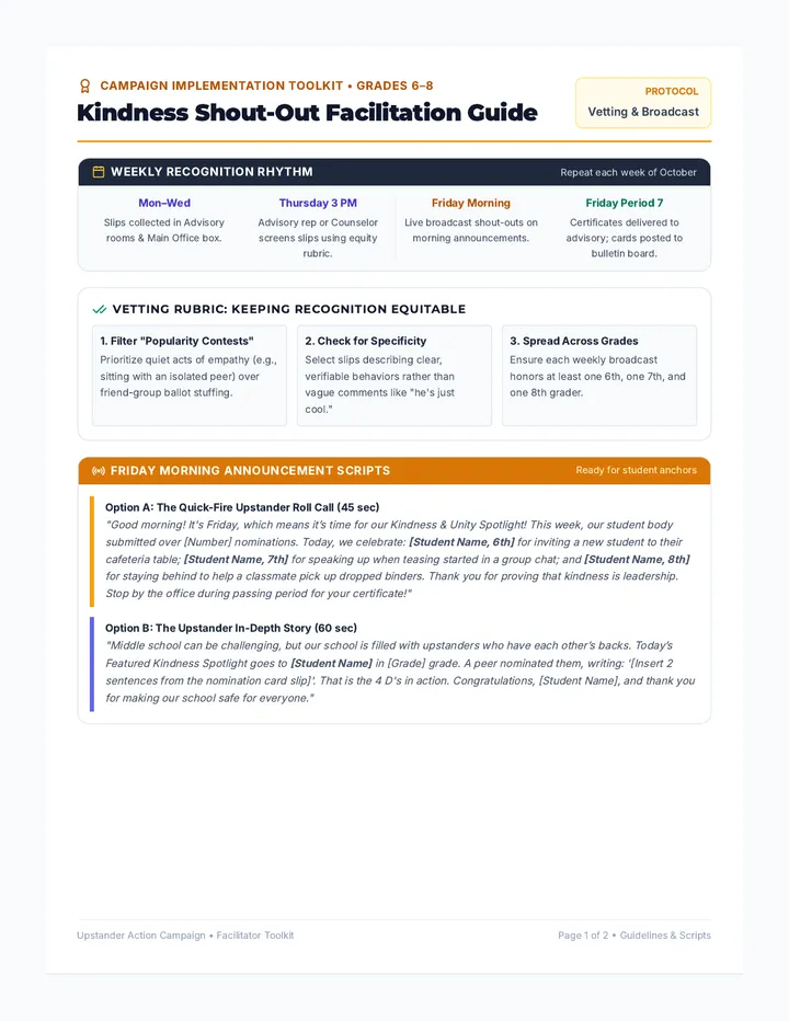 Kindness Shoutouts Facilitator Guide