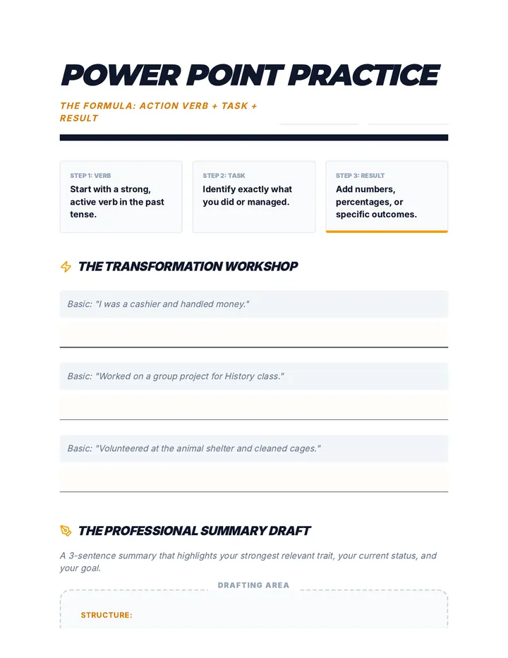 Impact Statement Worksheet