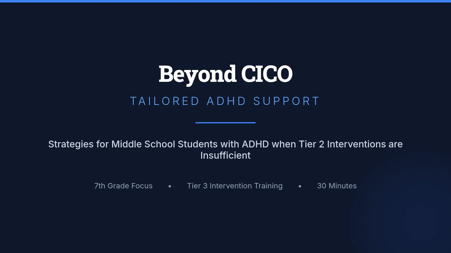 Beyond CICO Slide Deck
