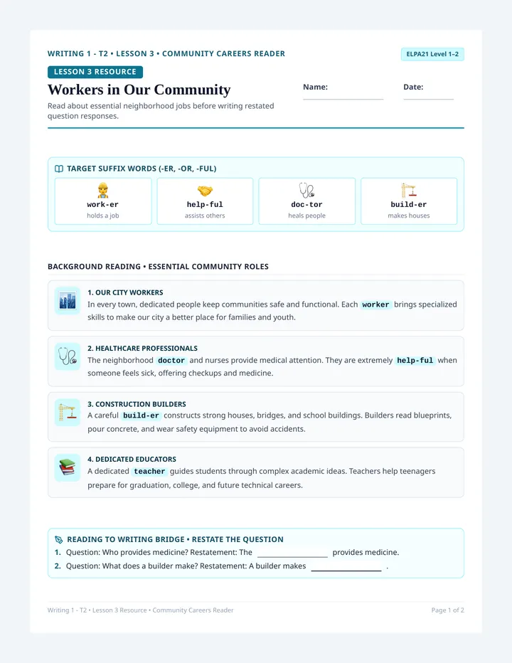 Community Careers Background Reader