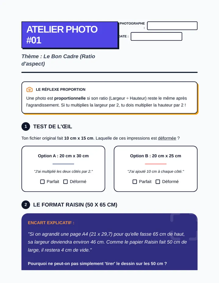 Le Bon Cadre Fiche Minute