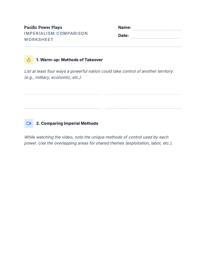 Pacific Power Worksheet