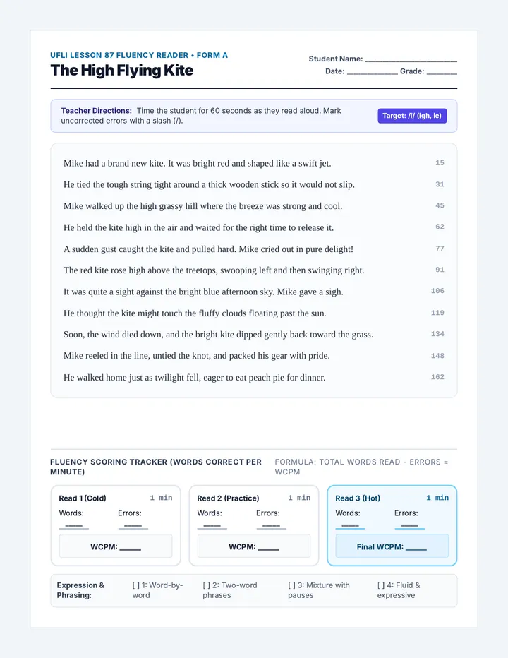 High Kite Fluency Reader