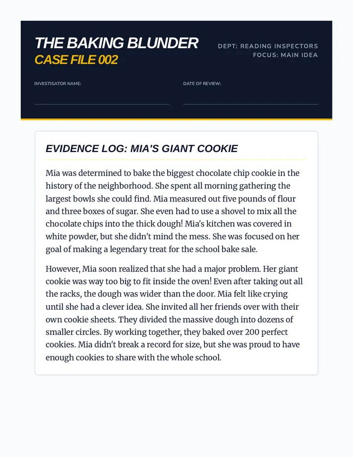 The Baking Blunder Case File