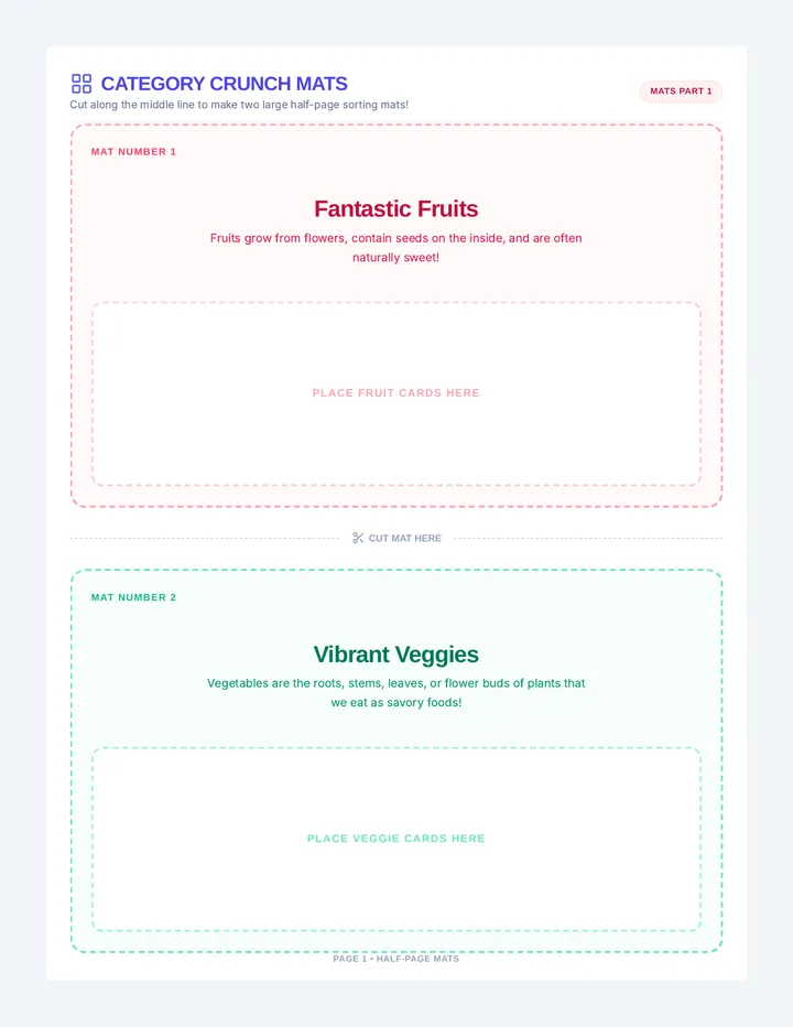 Category Crunch Sorting Cards