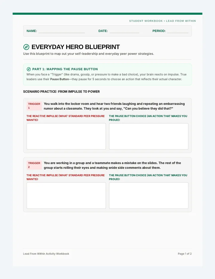 Lead From Within Worksheet
