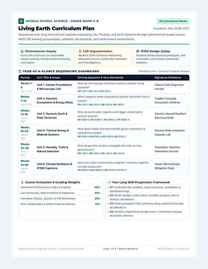 Living Earth Curriculum Plan