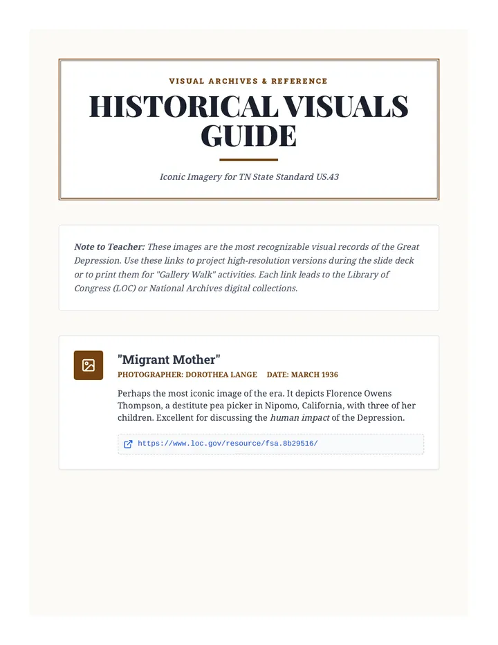 Historical Visuals Guide