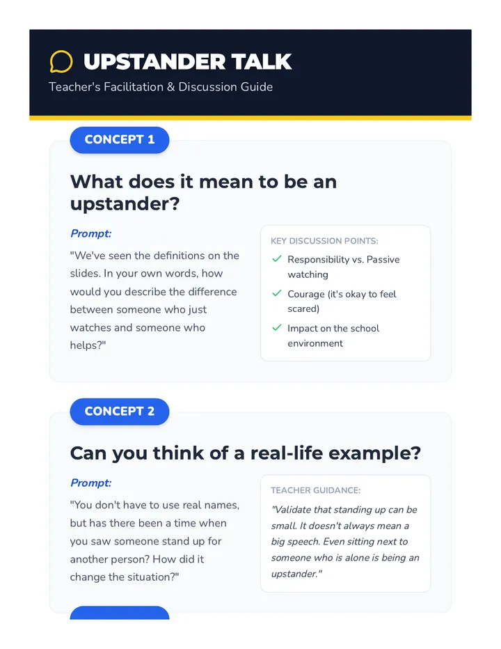 Upstander Talk Discussion Guide