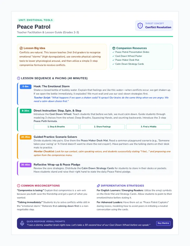 Peace Patrol Teacher Guide