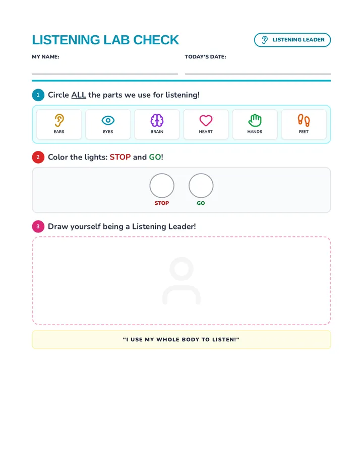 Listening Lab Worksheet