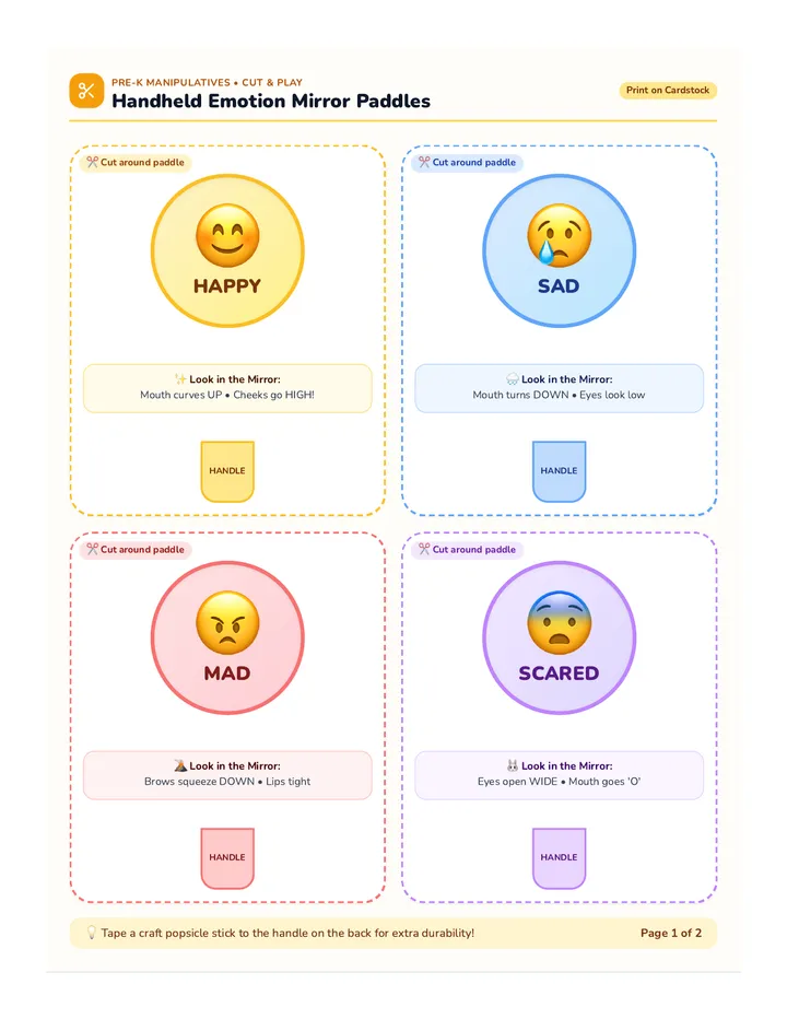 Mirror Card Manipulatives