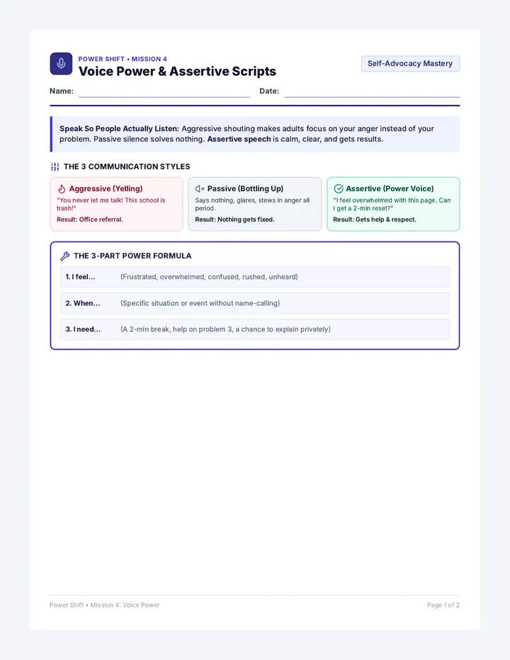 Voice Power Student Worksheet