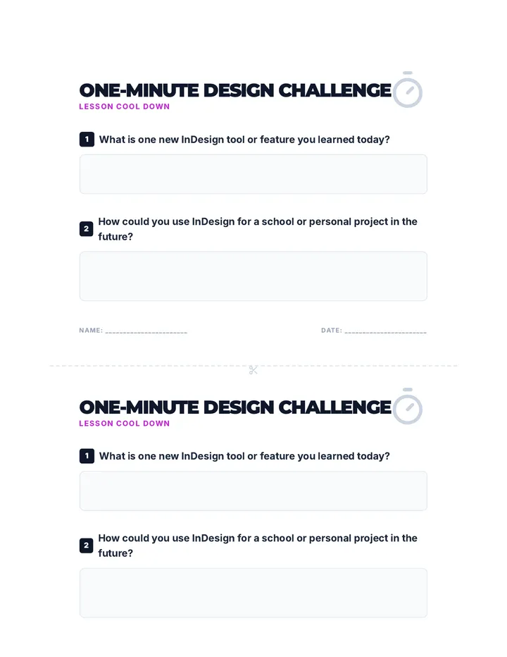 Design Sprint Exit Ticket