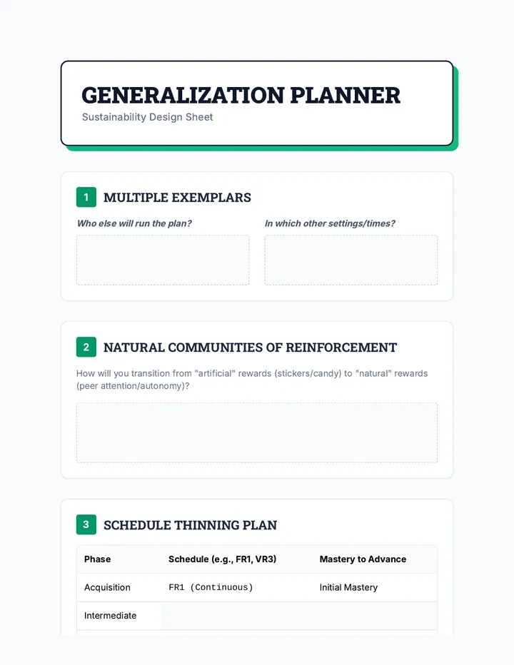 Generalization Planner Worksheet