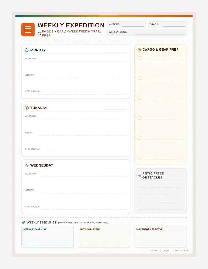 Weekly Expedition Template