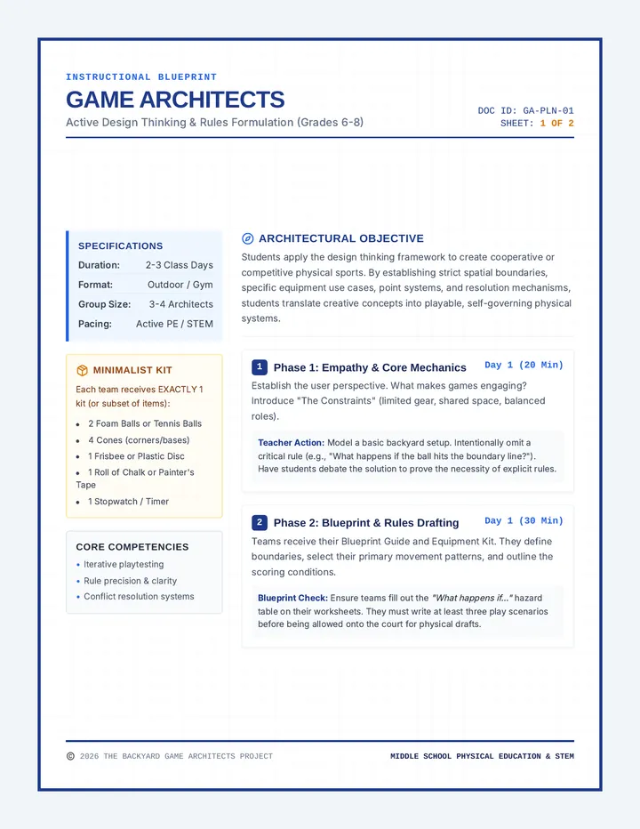 Game Architects Teacher Plan