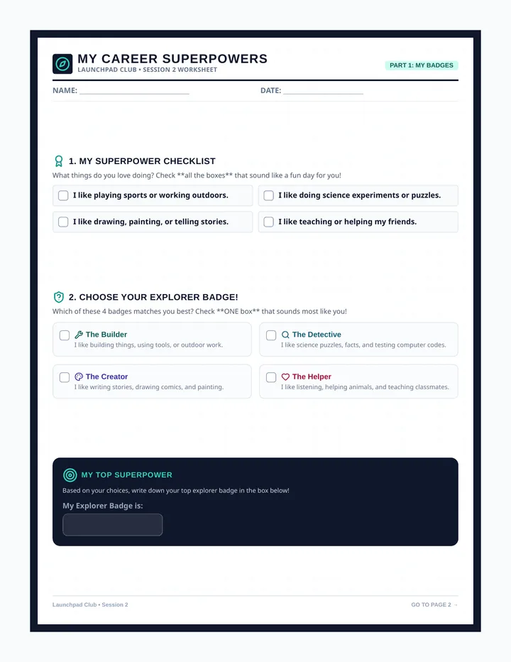 Career Blueprint Worksheet