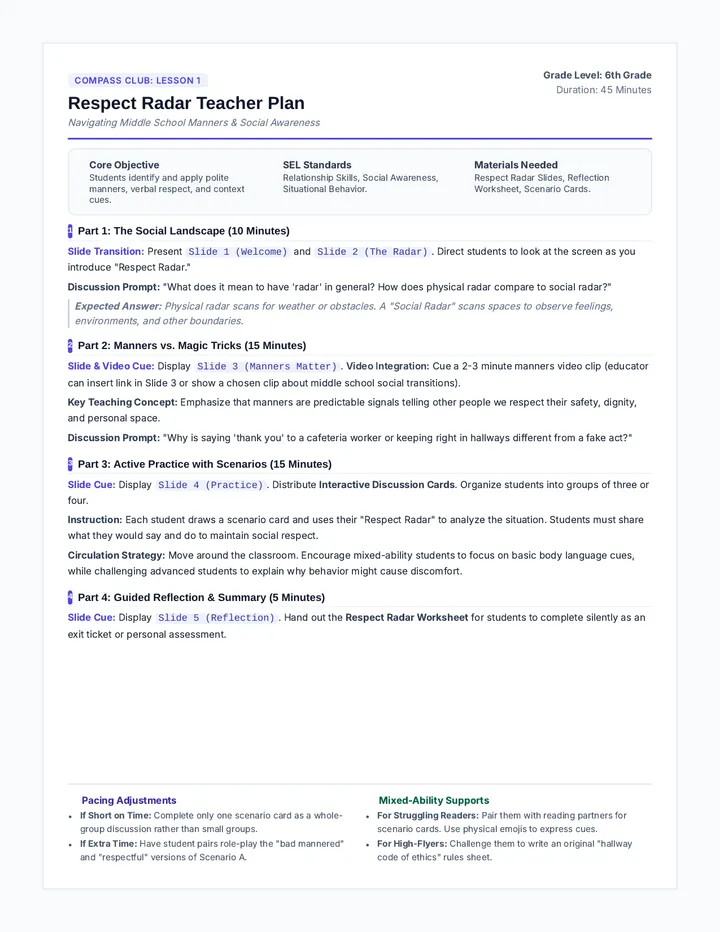 Respect Radar Teacher Plan