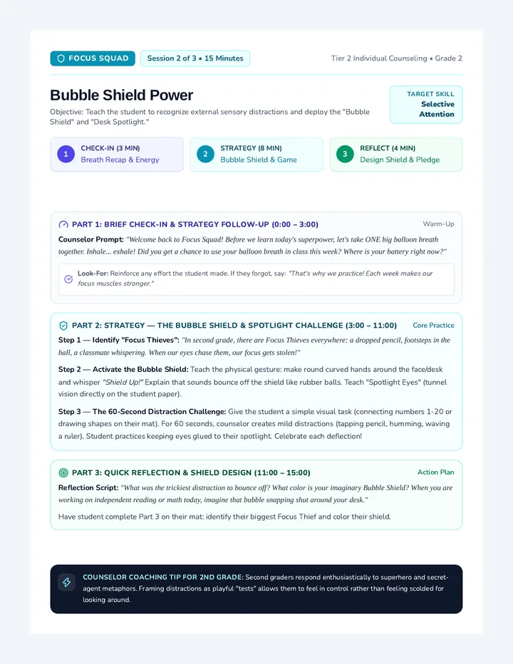 Bubble Shield Counselor Guide
